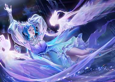 Ethereal Woman in Fantasy Setting