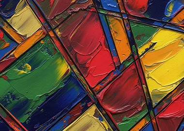 Abstract Colorful Oil Painting