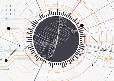 Abstract Geometric Design with Central Circle