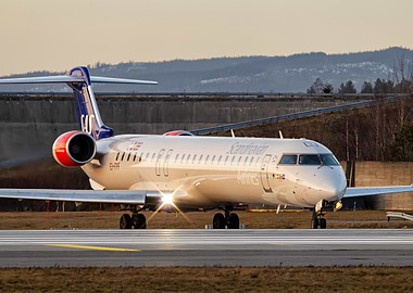 Scandinavian Airlines plane on runway