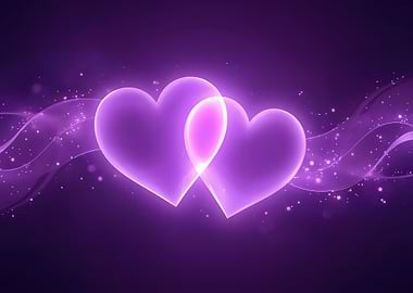 Two Purple Hearts Intertwined