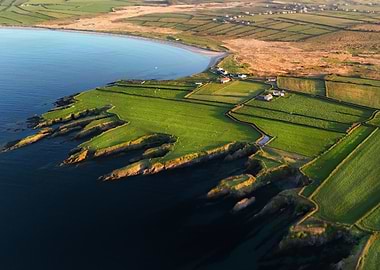 Aerial View of Coastal Farmland, Dingle Peninsula, Kerry, Ireland