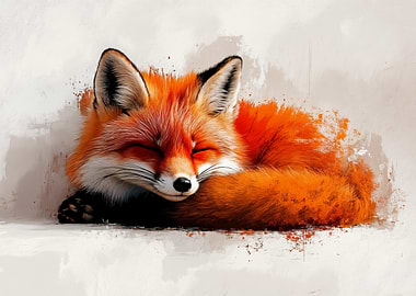 Sleeping Fox Portrait