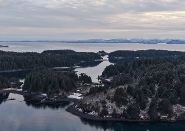 Alaska Landscape with Islands and Water