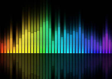 Colorful Audio Spectrum with Reflection