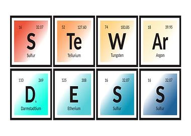 Stewardess Periodic Table Elements Art