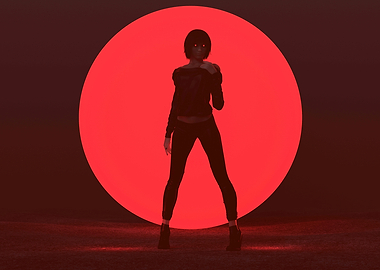 Red Silhouette Woman