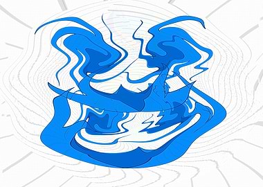 Abstract Blue and White Swirl 1EDS