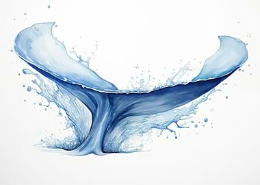 Whale Tail Watercolor
