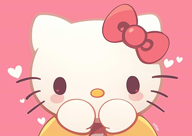 Cute Hello Kitty Pink Portrait