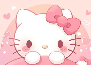 Cute Hello Kitty Pink Background