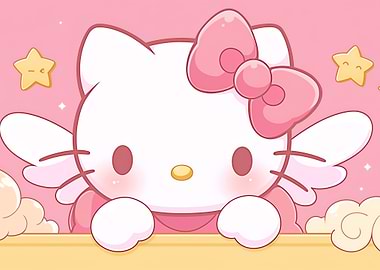 Hello Kitty Angel Cartoon Illustration
