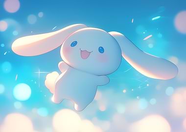 Cinnamoroll flying in the sky
