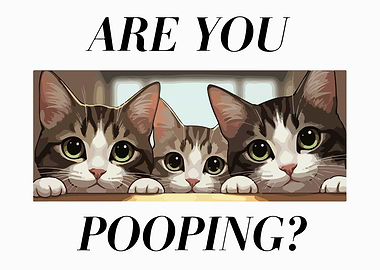 Are You Pooping? Cats Illustration