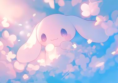 Cinnamoroll in a floral sky