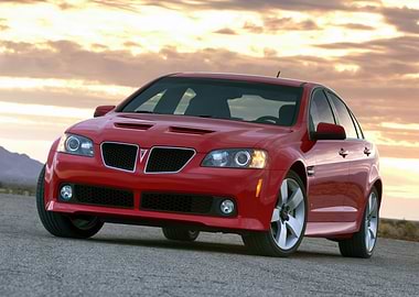 Red Pontiac G8 on Asphalt Road
