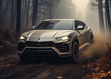 Luxury SUV in forest