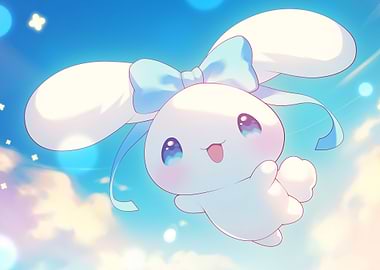 Cinnamoroll flying in the sky