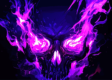 Flaming Skull Digital Art