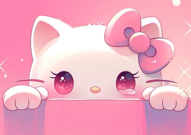 Cute Hello Kitty Peek-a-Boo