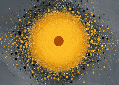 Abstract Yellow Circle with Dots