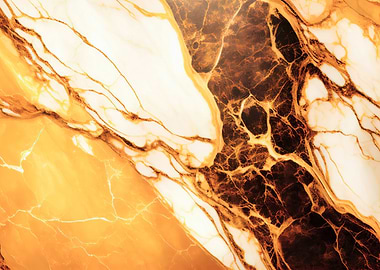 Abstract Marble Texture with Gold Veins