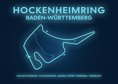 Hockenheimring Circuit Neon Map