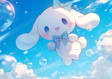 Cinnamoroll in the Sky with Bubbles