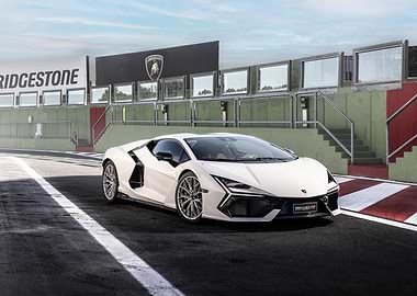 White Lamborghini on Race Track