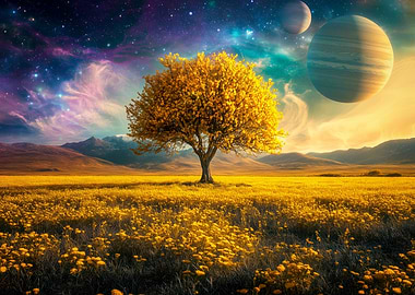 Golden Tree in a Cosmic Field