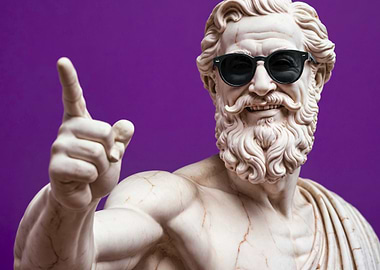 Cool Philosopher Statue with Sunglasses