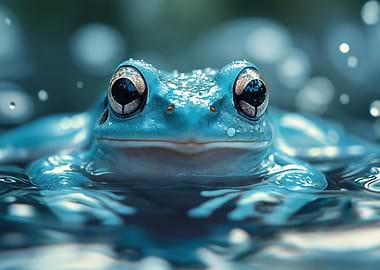 Blue Frog in Water