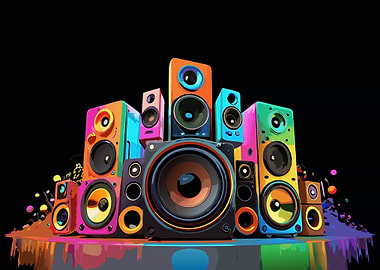 Colorful Speakers Music