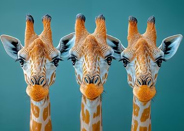 Three Giraffes Portrait
