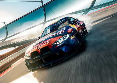 Drifting Race Car on Track