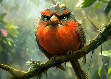 Angry Bird on Branch