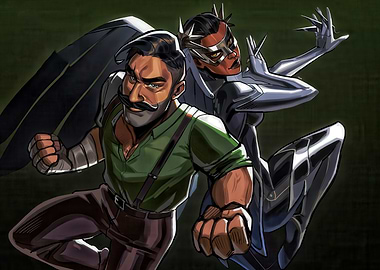 Dynamic Duo: Action-Packed Comic Illustration