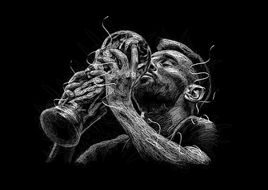 Messi Kissing World Cup Trophy Art