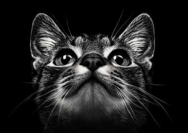 Monochrome Cat Portrait