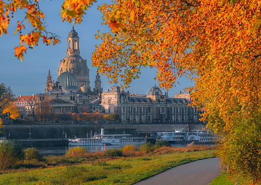 Dresden Skyline in Autumn