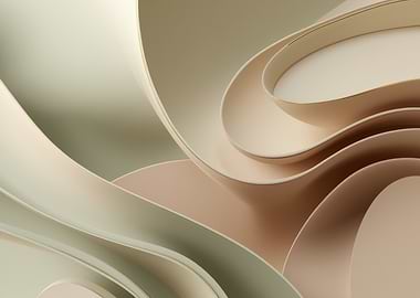 Abstract Cream and Beige Waves