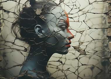 Surreal Cracked Portrait