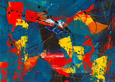 Abstract Painting with Bold Colors