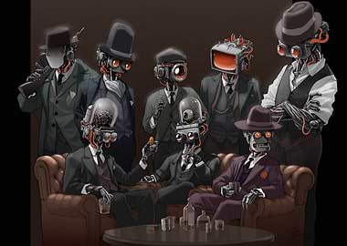 Robot Gangsters in Suits (NO AI)