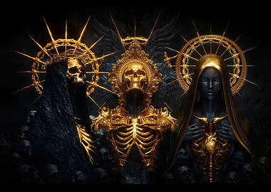 Golden Skeletons and Mourning Figure