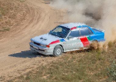 Rally Car Racing on Dirt Track