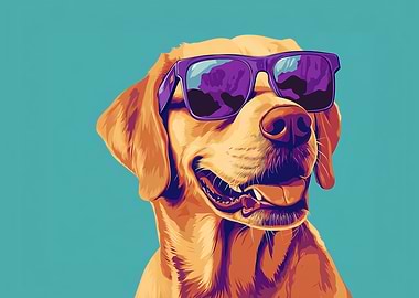 Cool labrador Dog with Sunglasses