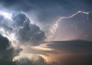 Dramatic Lightning Storm Cloudscape