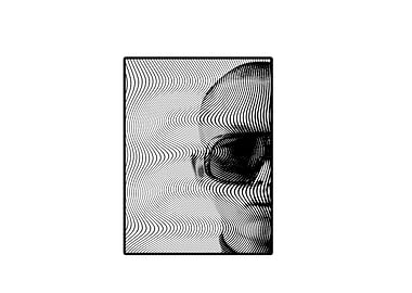 Abstract Portrait with Wavy Lines
