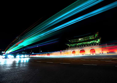 Light Trails at Gwanghwamun Gate